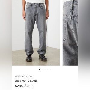 ACNE studios men’s gray jeans - GREAT condition - open to offeres